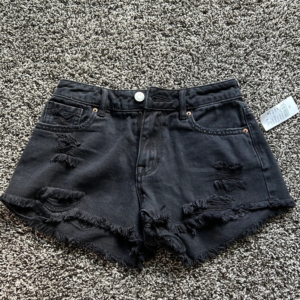 Pacsun High Rise Black Festival Shorts